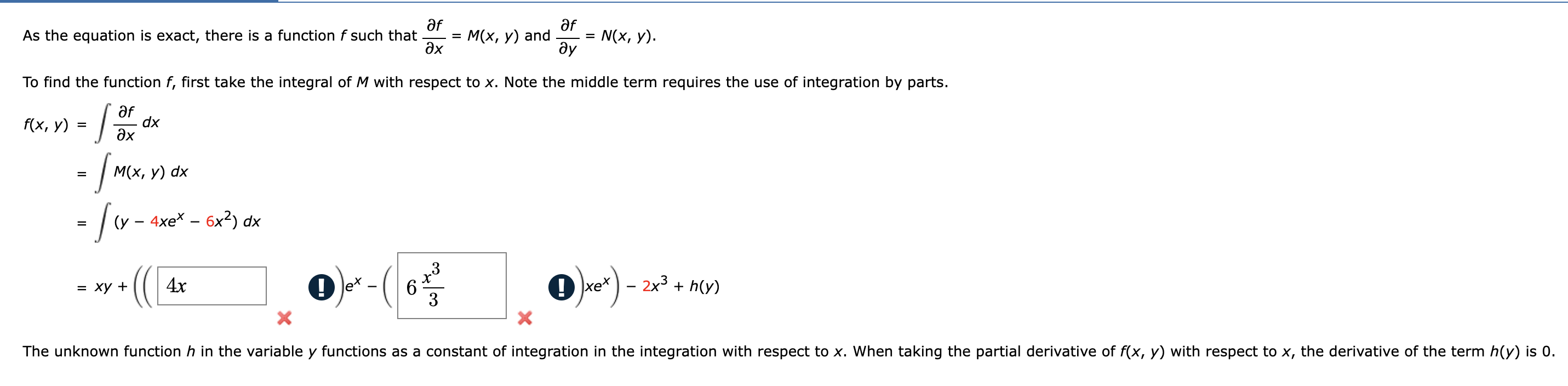 A s the equation i s exact, there i s a function