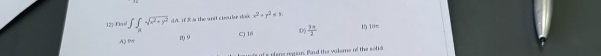 Find R x 2 + y 2 2 d A i f R i s the unit