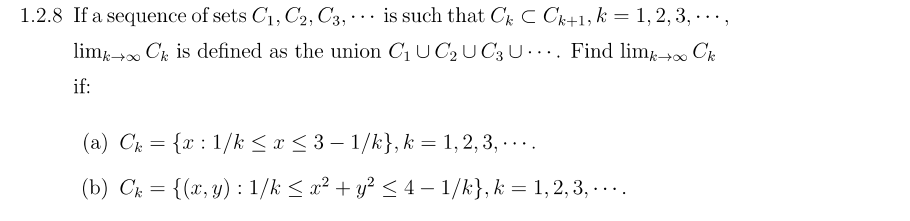 1 . 2 . 8 I f a sequence o f sets C 1 , C 2 , C 3