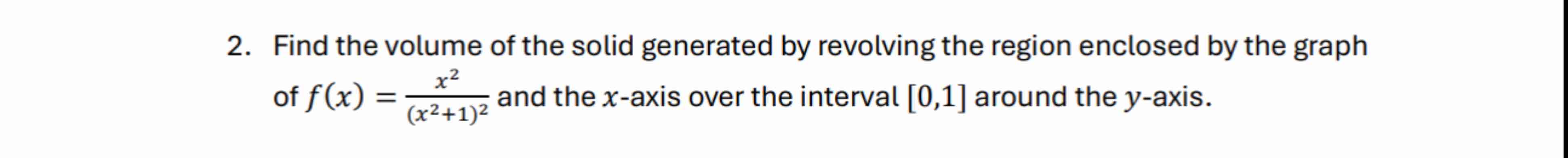 Find the volume o f the solid generated b y