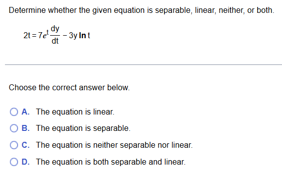 Determine whether the given equation i s