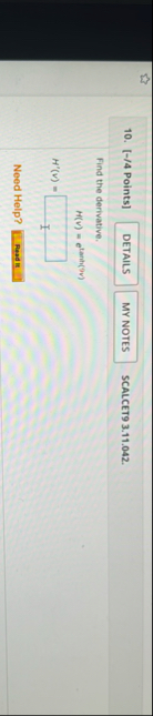 [ - / 4 Points ] SCALCET 9 3 . 1 1 . 0 4 2 . Find