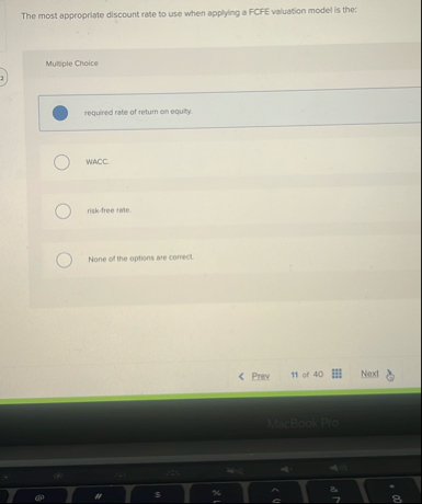 The most appropriate discount rate to use when