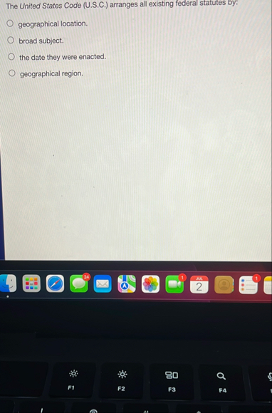 The United States Code ( U . S . C . ) arranges