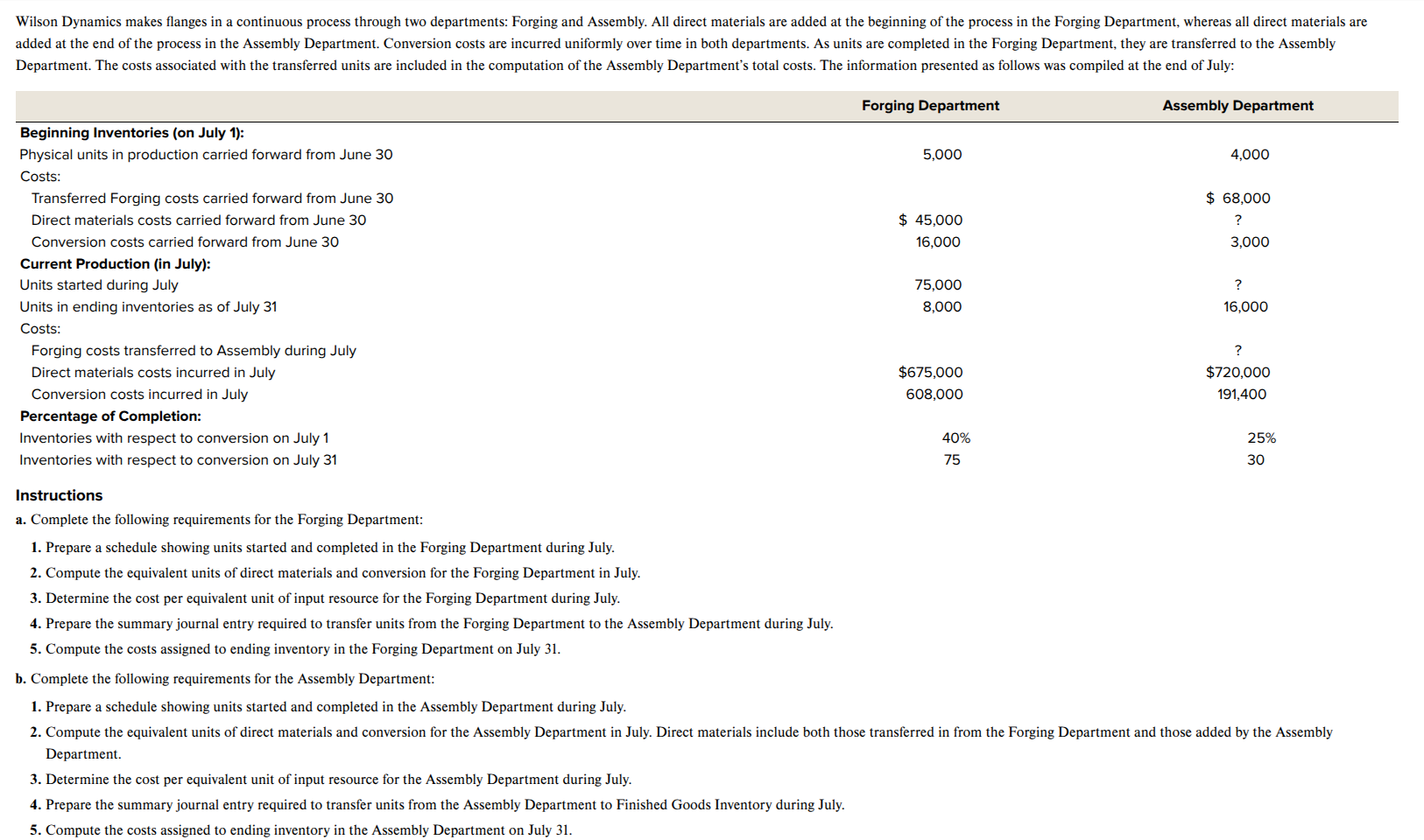 Instructions a . Complete the following