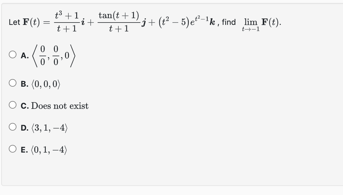 Let F ( t ) = t 3 + 1 t + 1 i + t a n ( t + 1 ) t