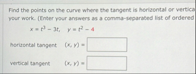 Find the points on the curve where the tangent is