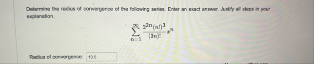 Determine the radius of convergence of the