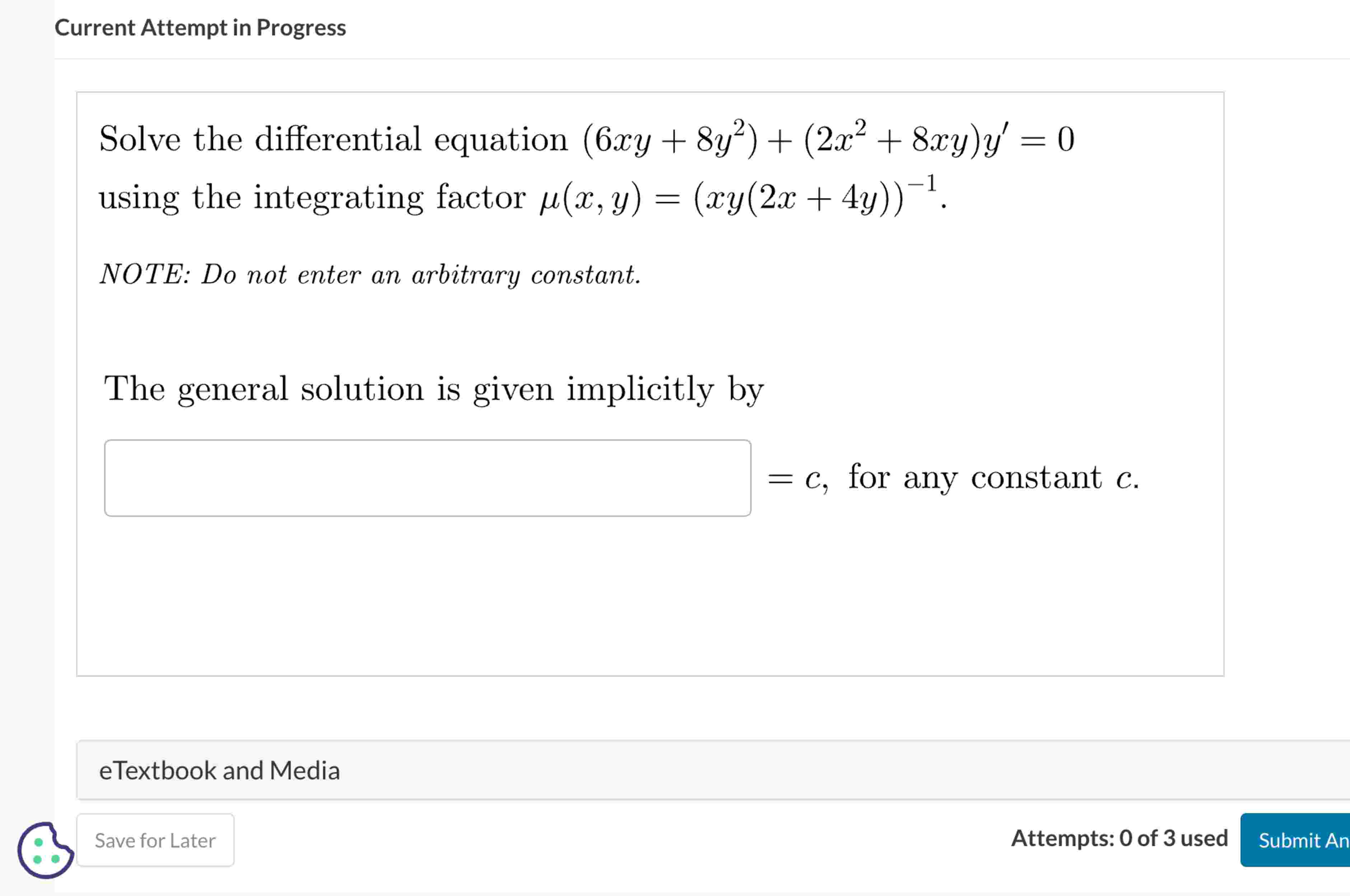 Current Attempt i n Progress Solve the