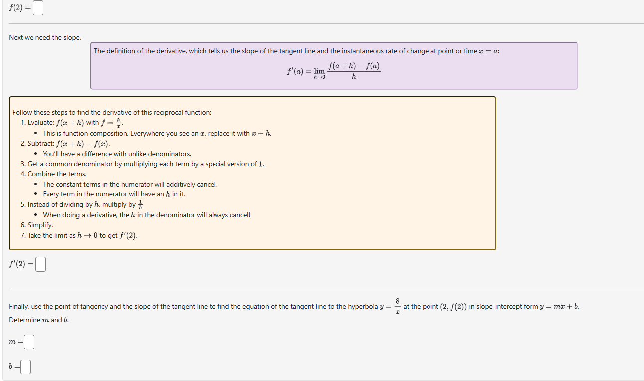 Next w e need the slope. The definition o f the