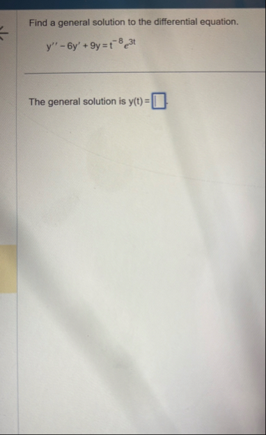 Find a general solution to the differential