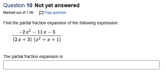 Find the partial fraction expansion o f the