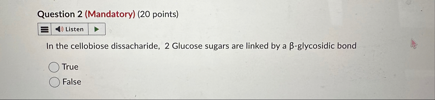 Question 2 ( Mandatory ) ( 2 0 points ) Listen In