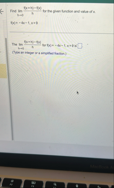 Find lim h 0 f ( x h ) - f ( x ) h for the given