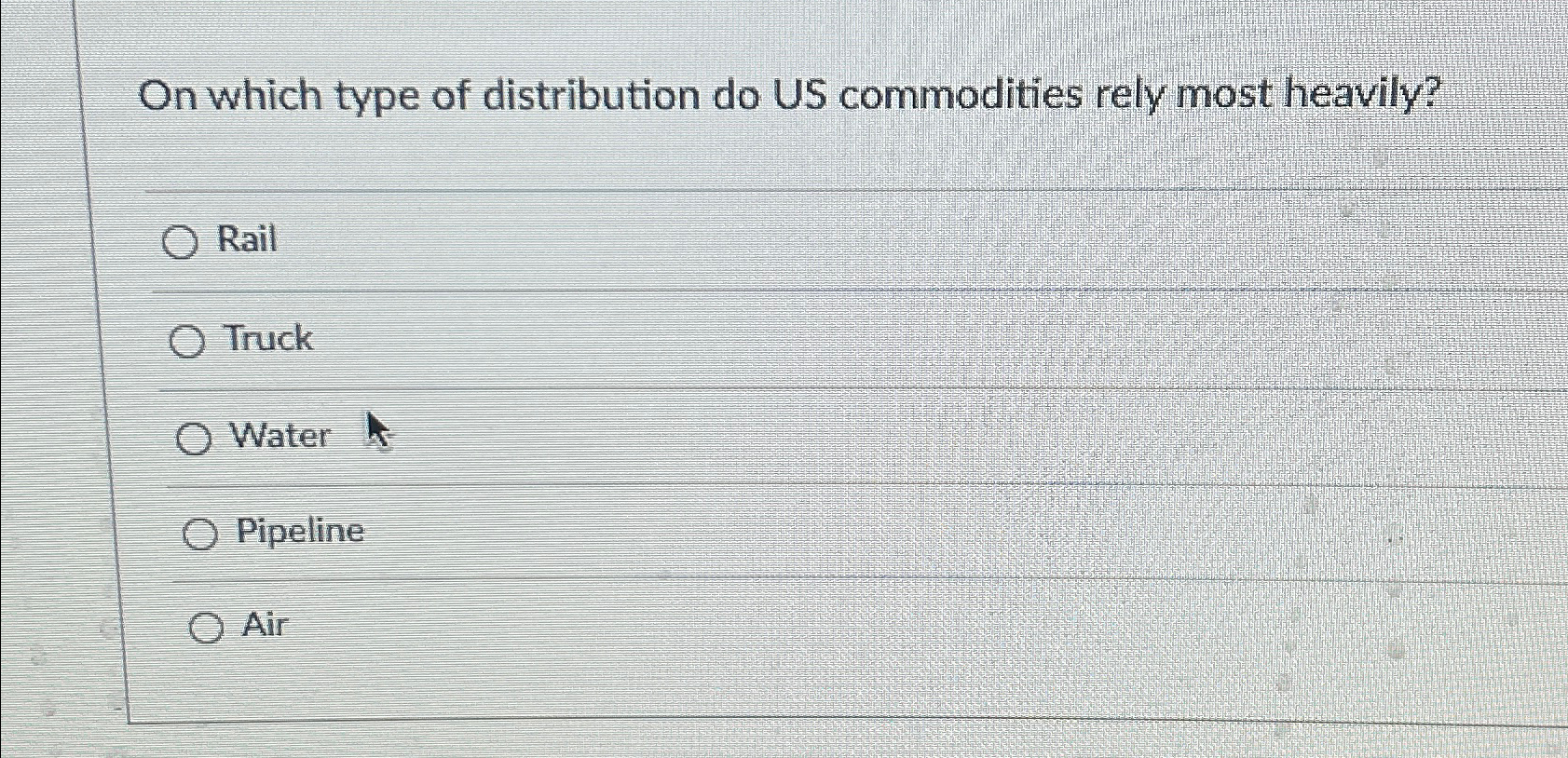 On which type of distribution do US commodities
