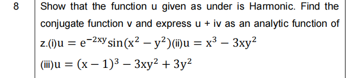 8 Show that the function u given a s under i s