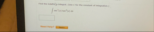 Find the indefinit. integral. ( Use C for the
