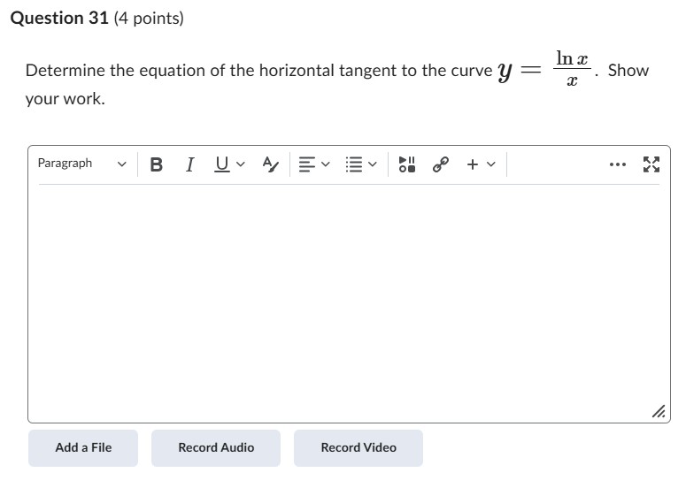 Question 3 1 ( 4 points ) Determine the equation