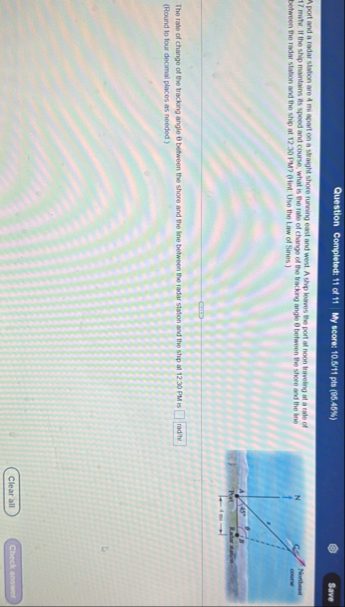 Question Completed: 1 1 of 1 1 Wy seore: 1 0 . 8