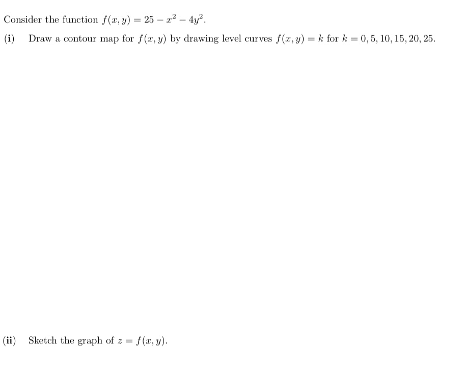Consider the function f ( x , y ) = 2 5 - x 2 - 4