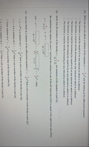 ( a ) What can you say about a solution of the