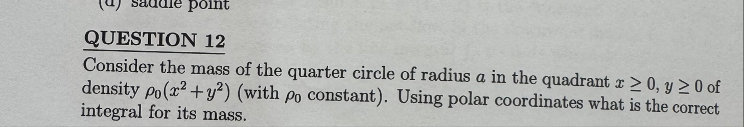 QUESTION 1 2 Consider the mass of the quarter