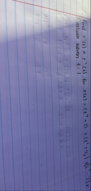 Find r ' ( t ) r ' ' ( t ) for r ( t ) = ( t 4 3