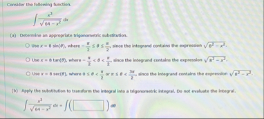 Consider the following function. x 3 6 4 - x 2 2