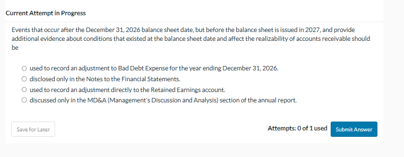 Current Attempt in Progress Events that occur