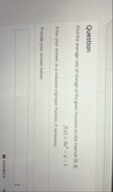 Question Find the average rate of charge of the