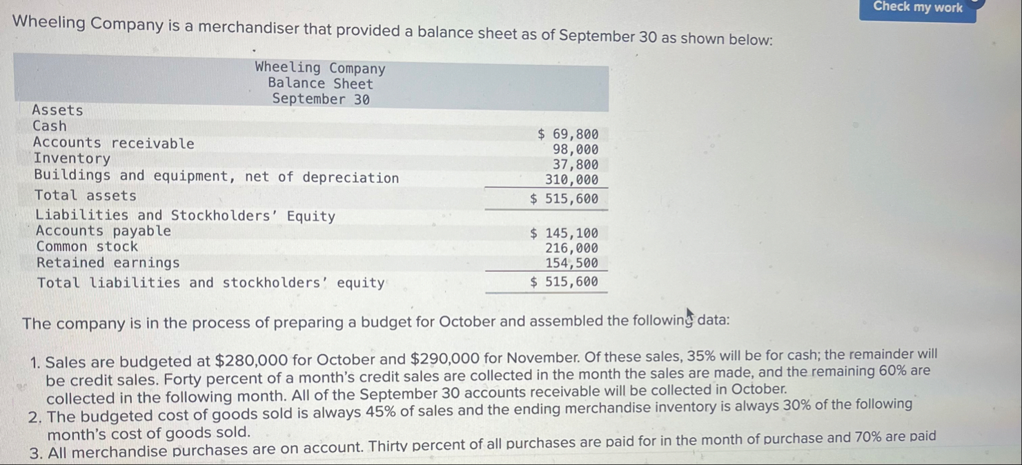 Required: 1 . Using the information provided,