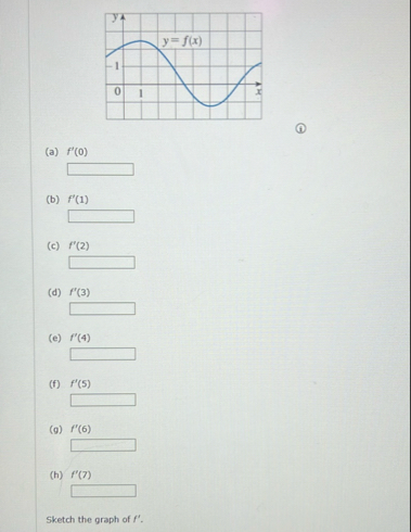 ( 1 ) ( a ) f ' ( 0 ) ( b ) f ' ( 1 ) ( c ) f ' (