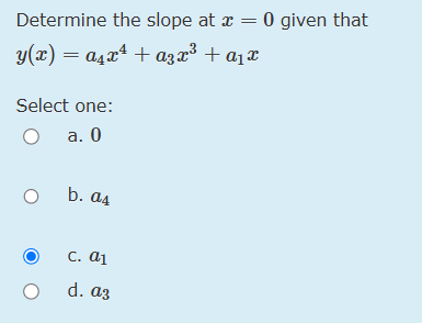 code class = "asciimath" > Determine the slope at