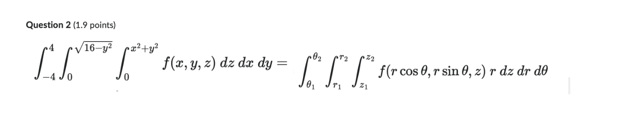 Question 2 ( 1 . 9 points ) - 4 4 0 1 6 - y 2 2 0