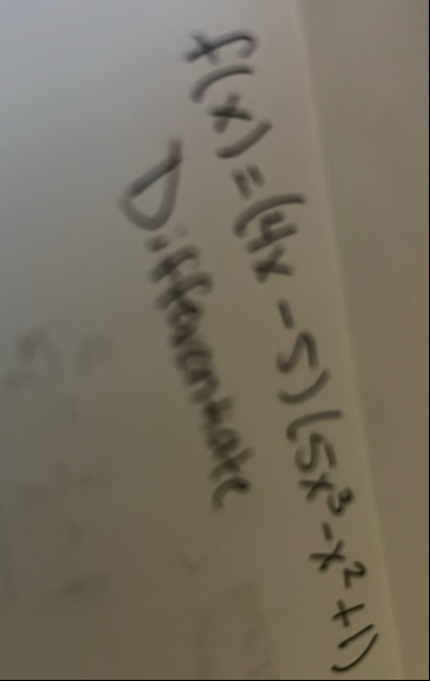 f ( x ) = ( 4 x - 5 ) ( 5 x 3 - x 2 1 )