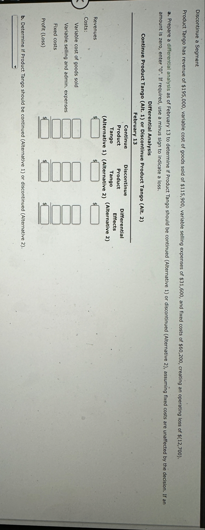 Discontinue a Segment amount is zero, enter " 0 "