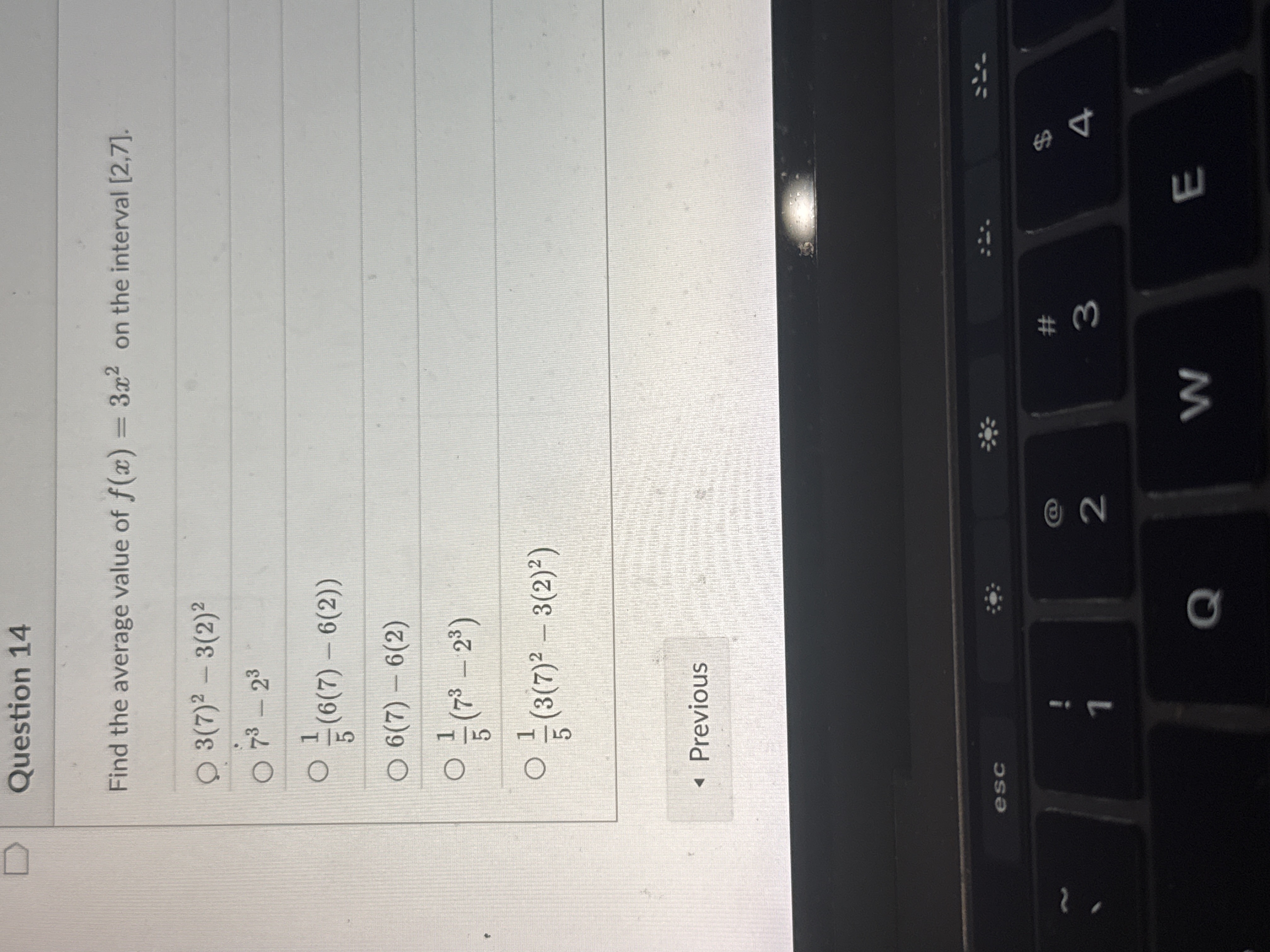Question 1 4 Find the average value o f f ( x ) =