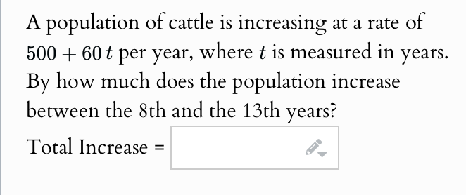 A population of cattle is increasing at a rate of