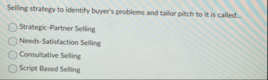Selling strategy to identify buyer's problems and