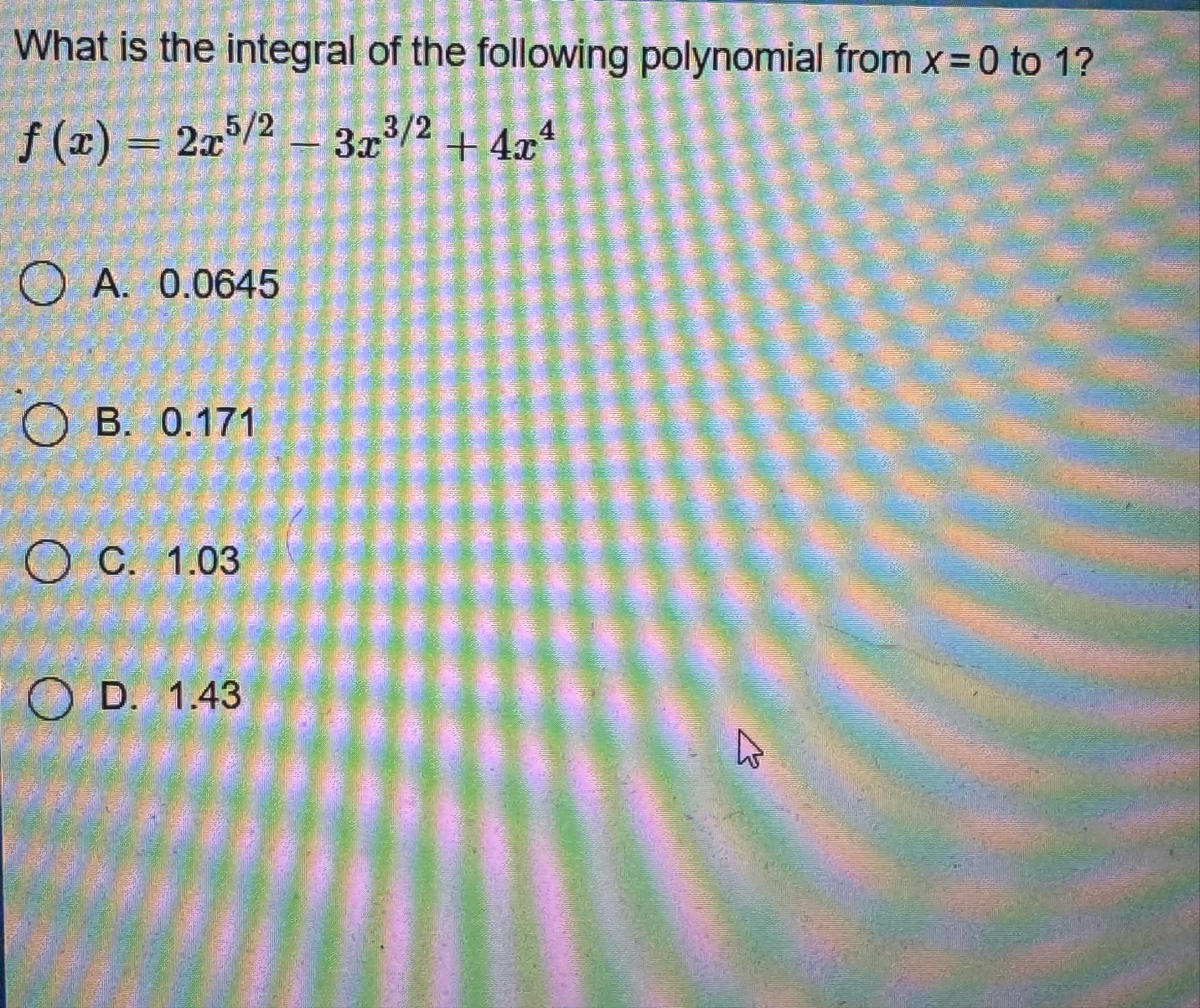 What is the integral of the following polynomial
