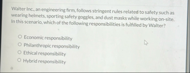 Walter Inc., an engineering firm, follows