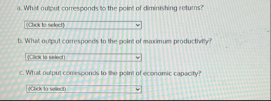 a . What output corresponds to the point of