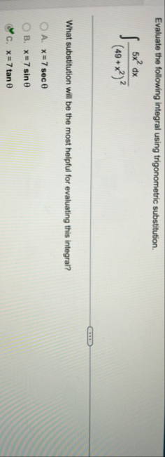 Evaluate the following integral using