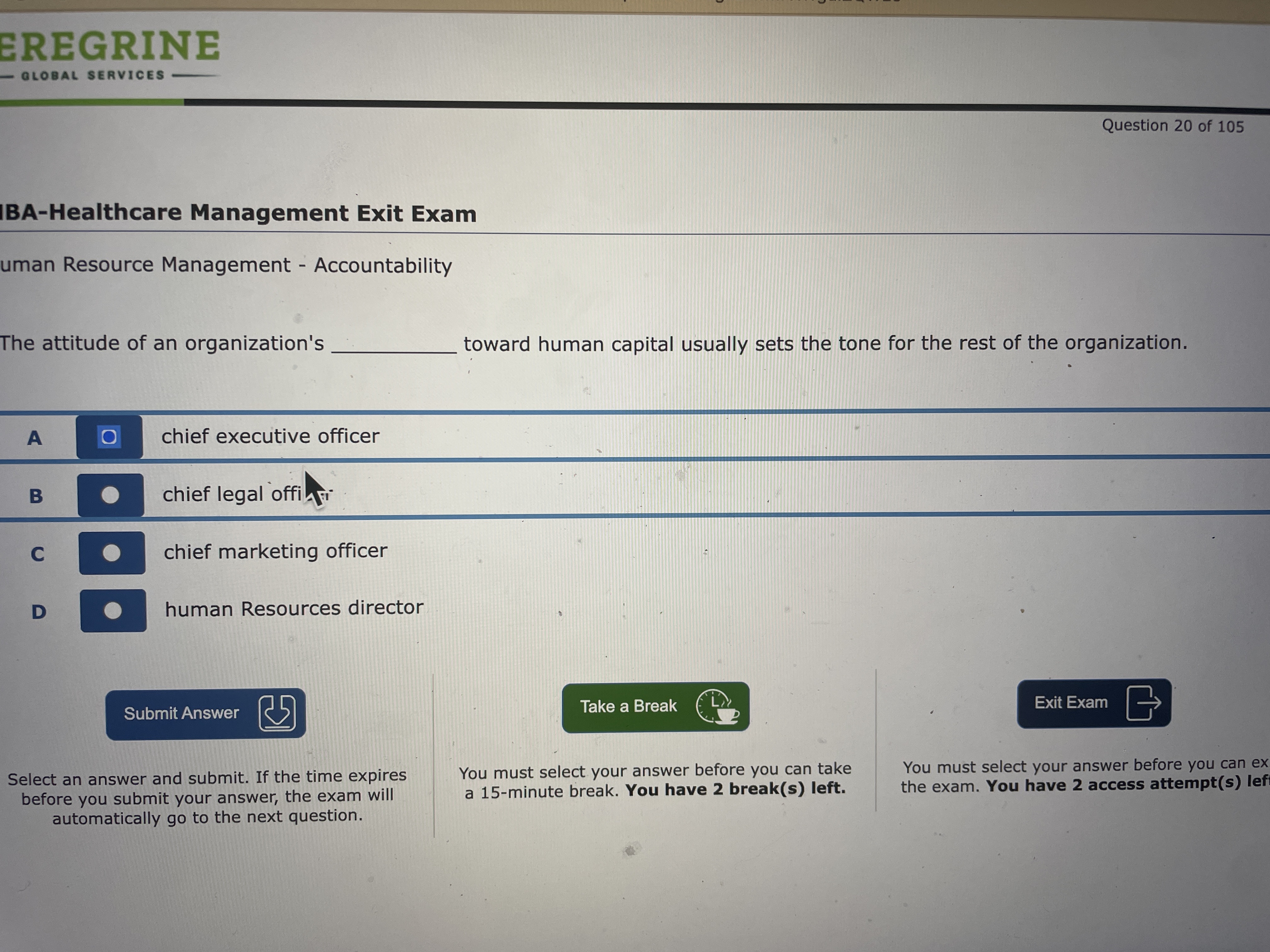 EREGRINE - GLOBAL SERVICES Question 2 0 of 1 0 5