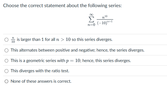 Choose the correct statement about the following
