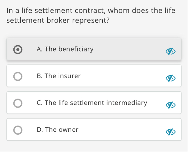 In a life settlement contract, whom does the life