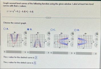 Graph several level curves of the following