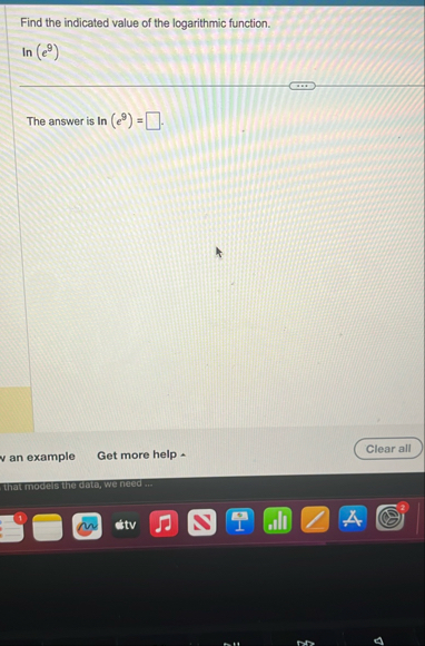 Find the indicated value of the logarithmic