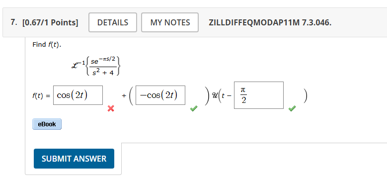[ 0 . 6 7 1 Points ] ZILLDIFFEQMODAP 1 1 M 7 . 3