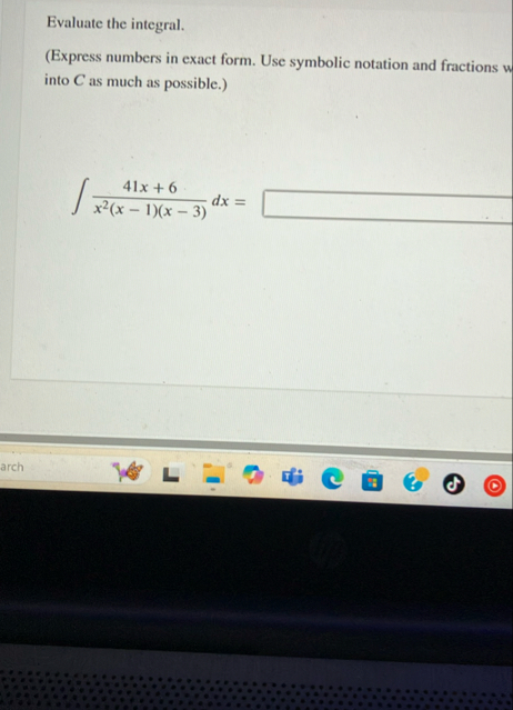 Evaluate the integral. ( Express numbers in exact